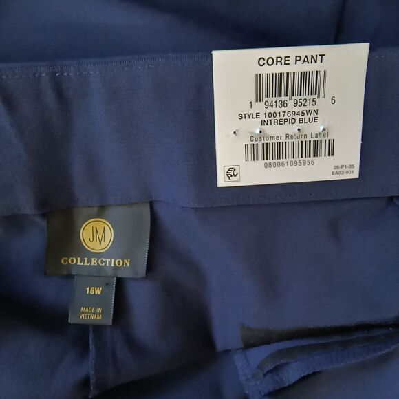 JM Collection Dress Pants Women’s 18W Navy Blue Curvy-Fit Straight-Leg Stretch - Picture 4 of 9